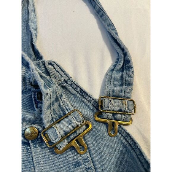 Carhartt 38x28 blue jean denim overalls USA thrashed‎ (missing buckle) rn#14806 - Picture 4 of 14